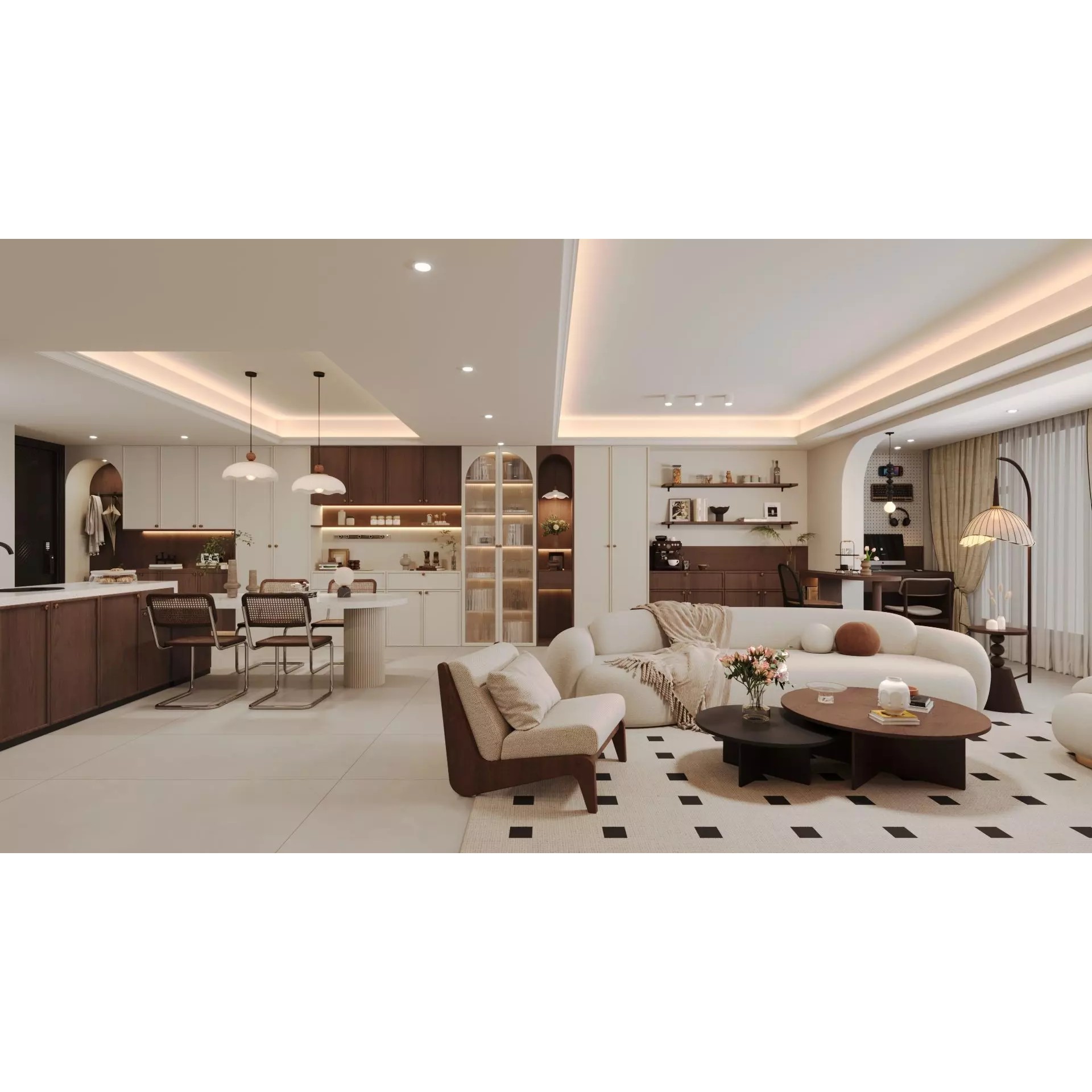 Contemporary Living Room - Game-Ready 3D Model - View 2