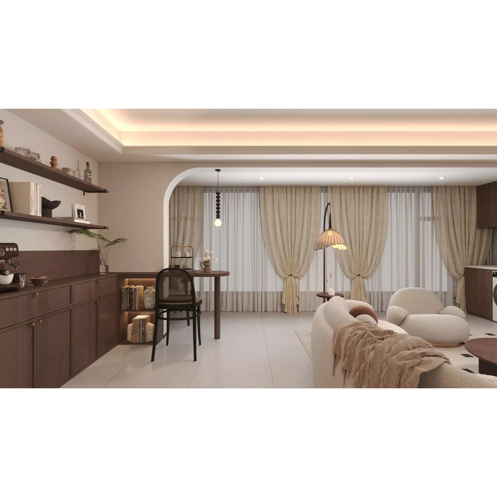 Contemporary Living Room - Game-Ready 3D Model - View 5