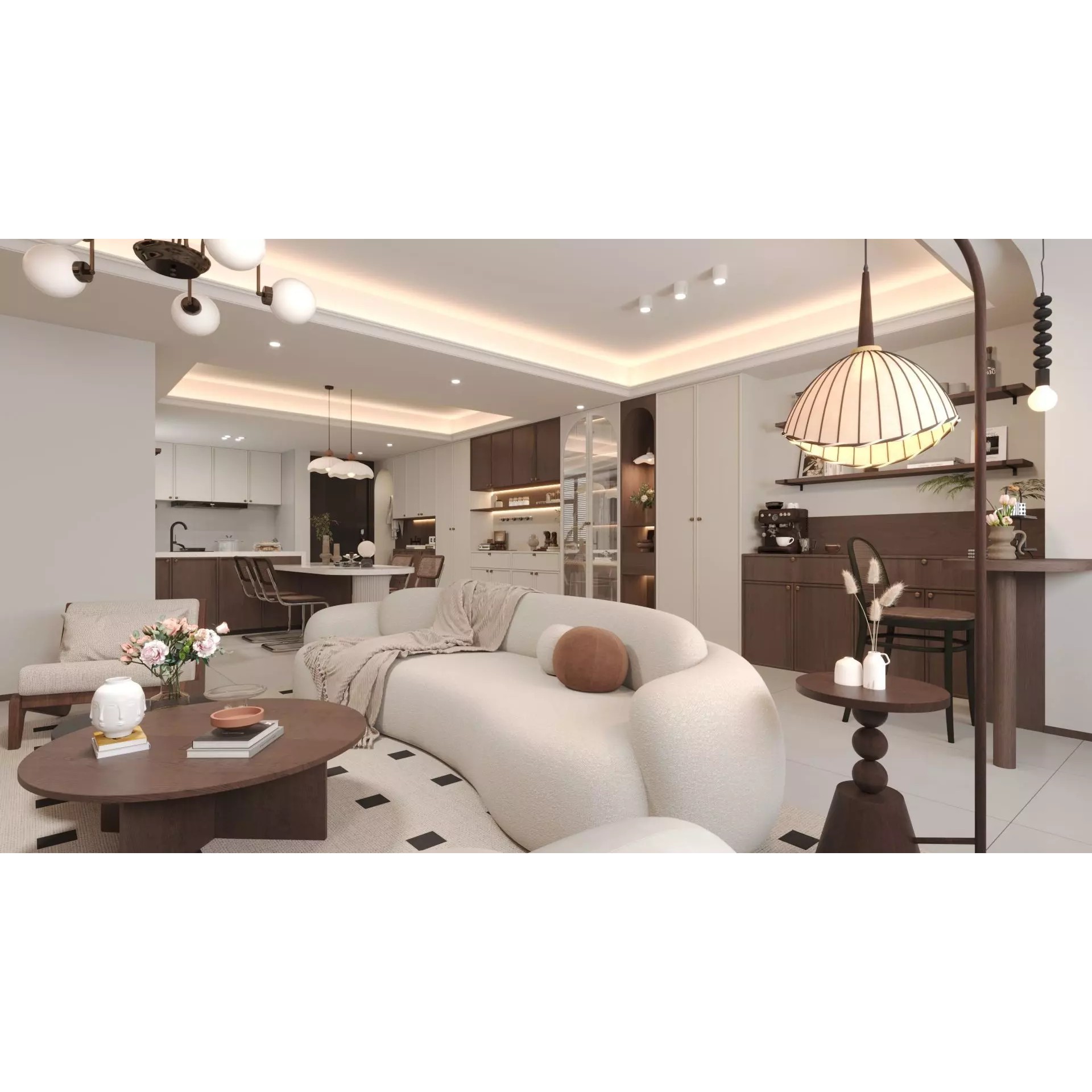 Contemporary Living Room - Game-Ready 3D Model - View 6