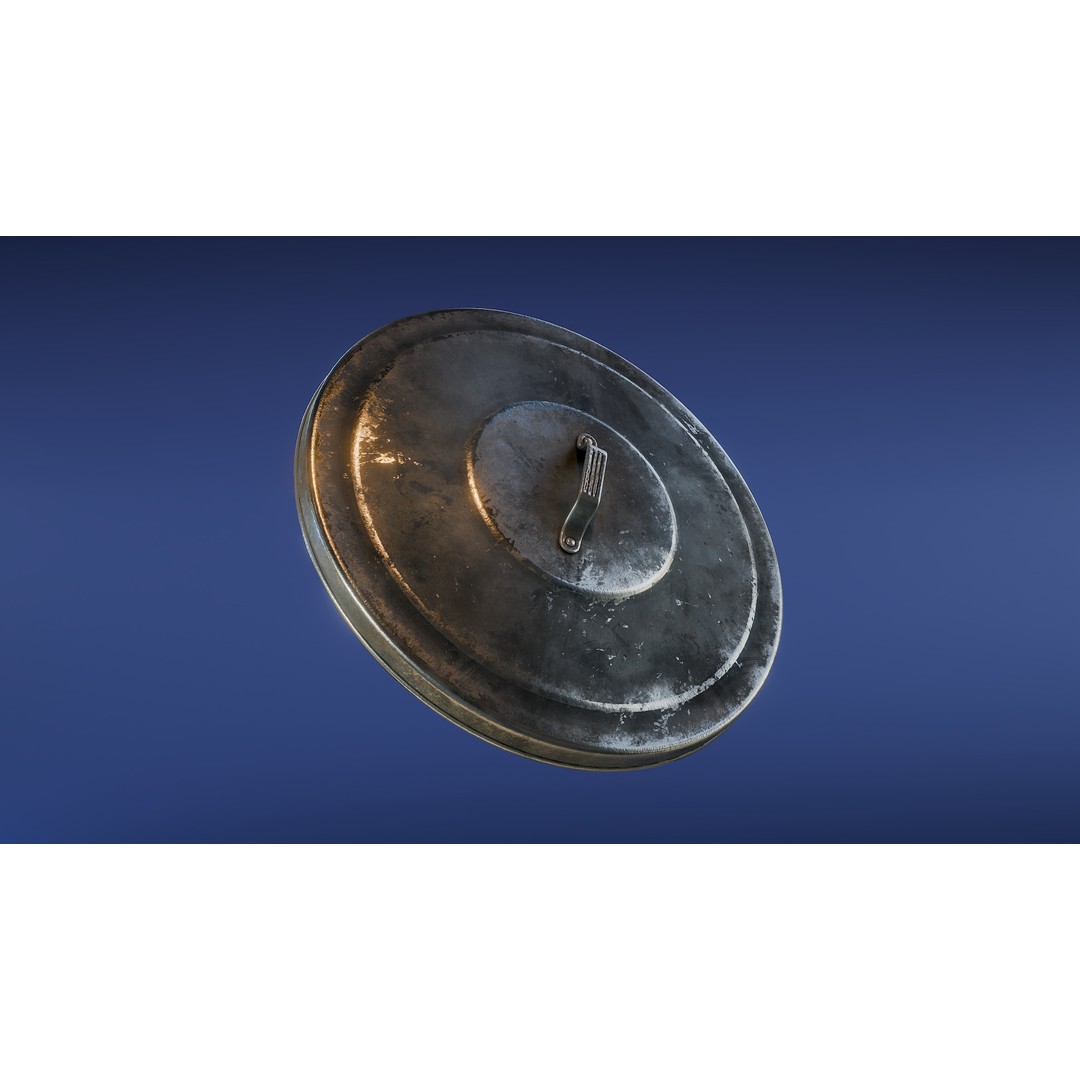 Galvanized Trash Can 3D Model – Low Poly Game Asset, FBX - View 7