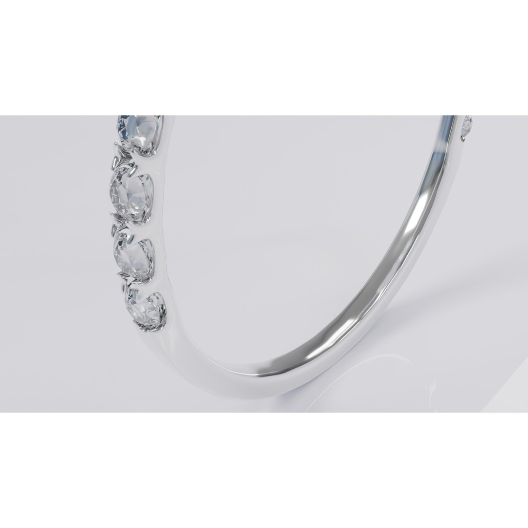 Platinum Ring 3D Model – Elegant Design with Square Diamond, Game Ready