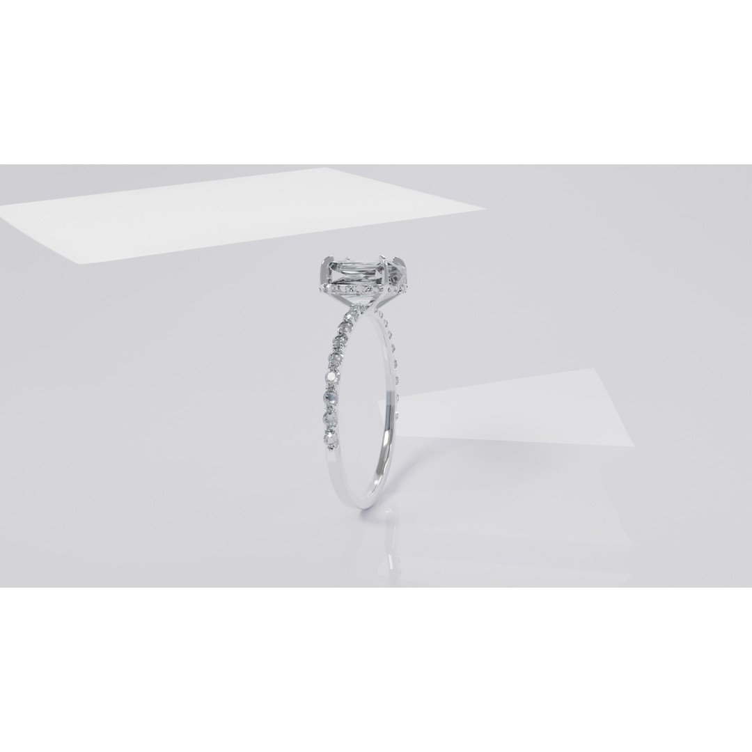 Platinum Ring 3D Model – Elegant Design with Square Diamond, Game Ready - View 18