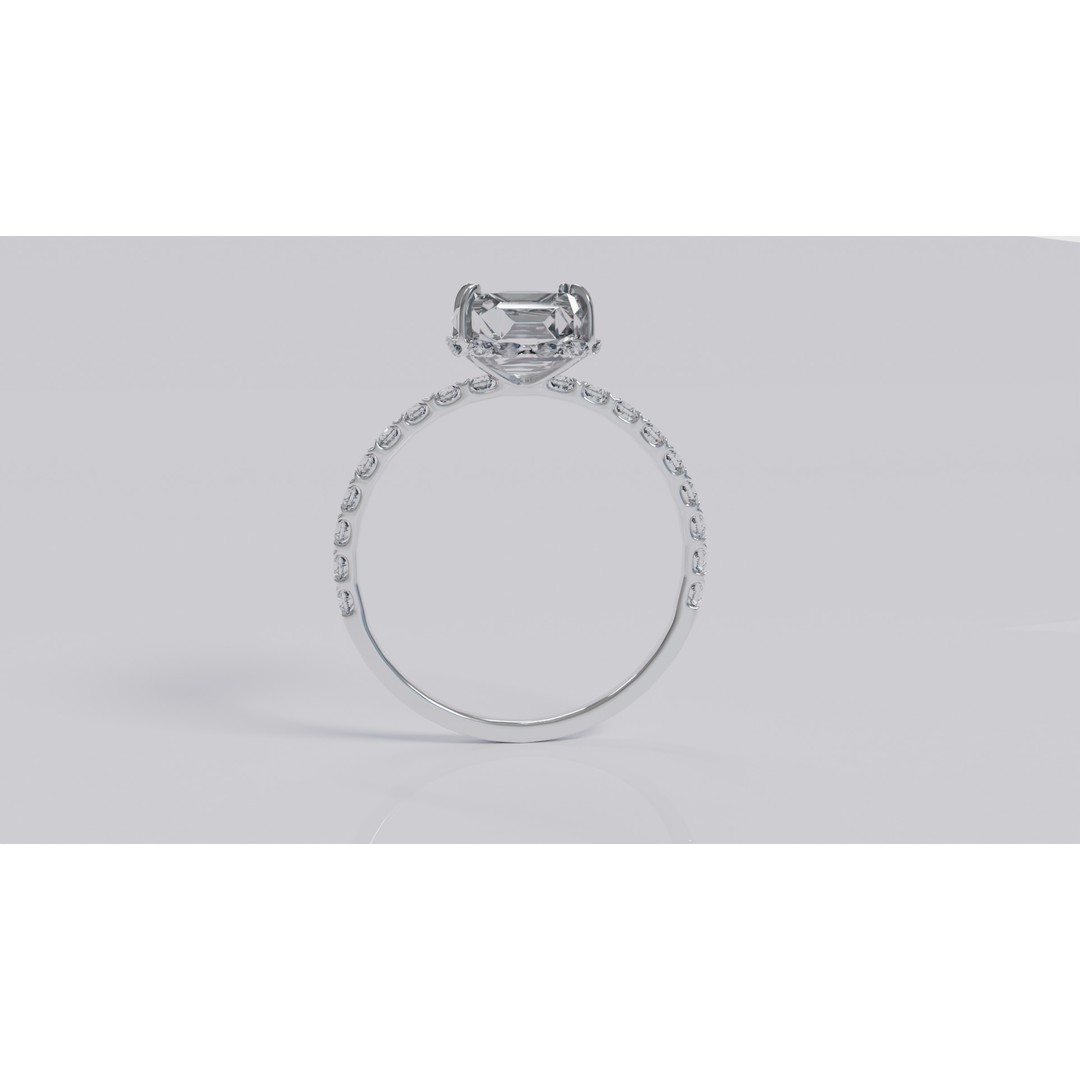 Platinum Ring 3D Model – Elegant Design with Square Diamond, Game Ready - View 19