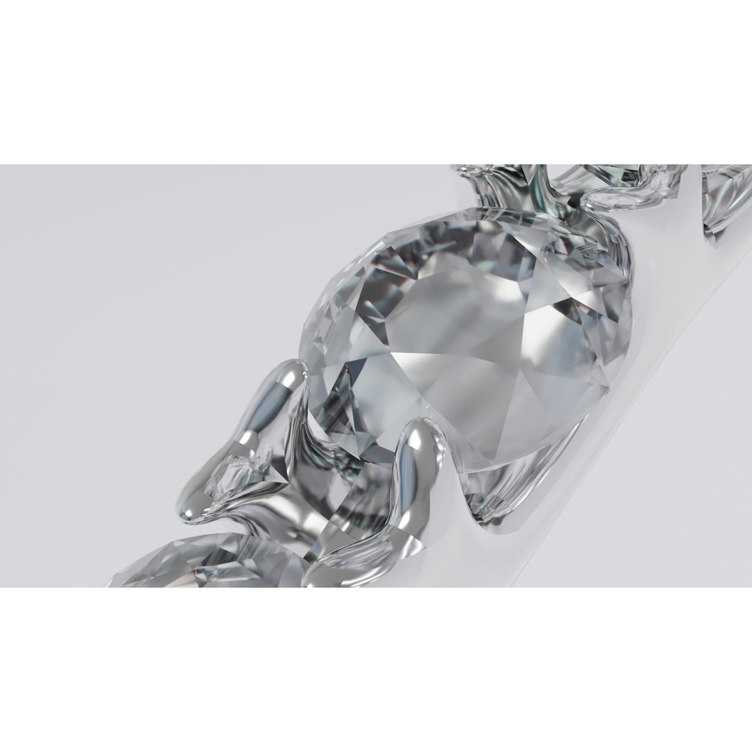 Platinum Ring 3D Model – Elegant Design with Square Diamond, Game Ready - View 26
