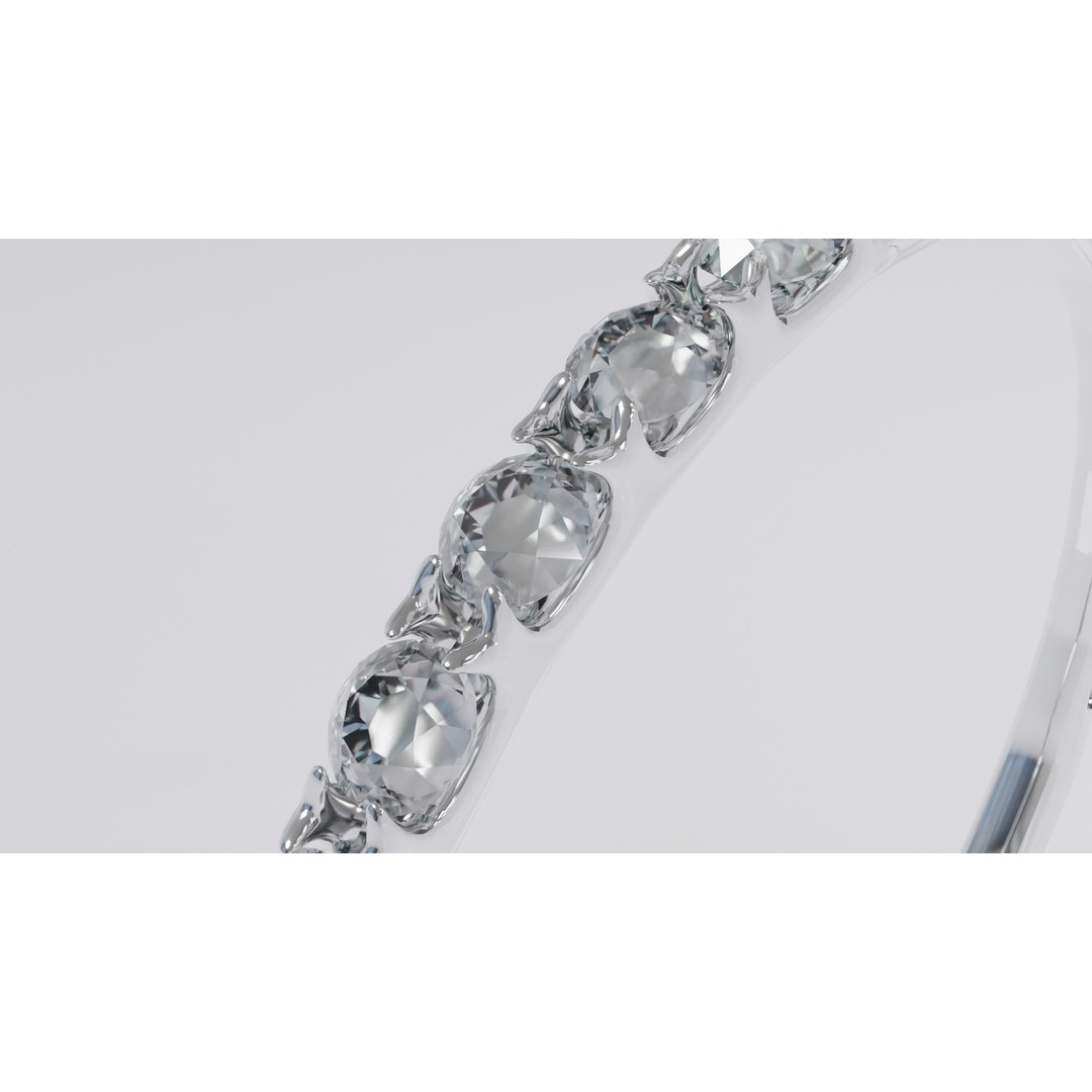 Platinum Ring 3D Model – Elegant Design with Square Diamond, Game Ready - View 27