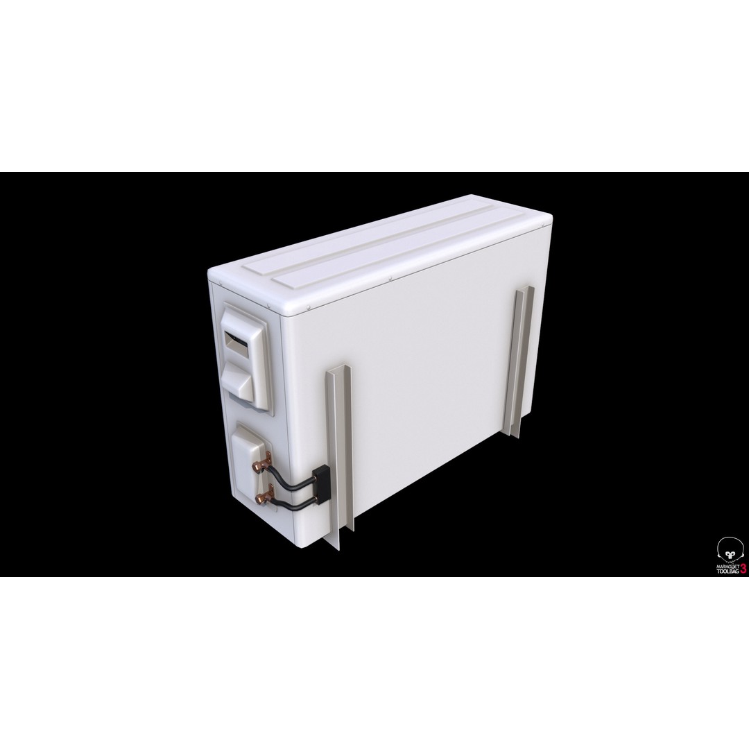 Low Poly Air Conditioner 3D Model – PBR Textures, FBX, OBJ