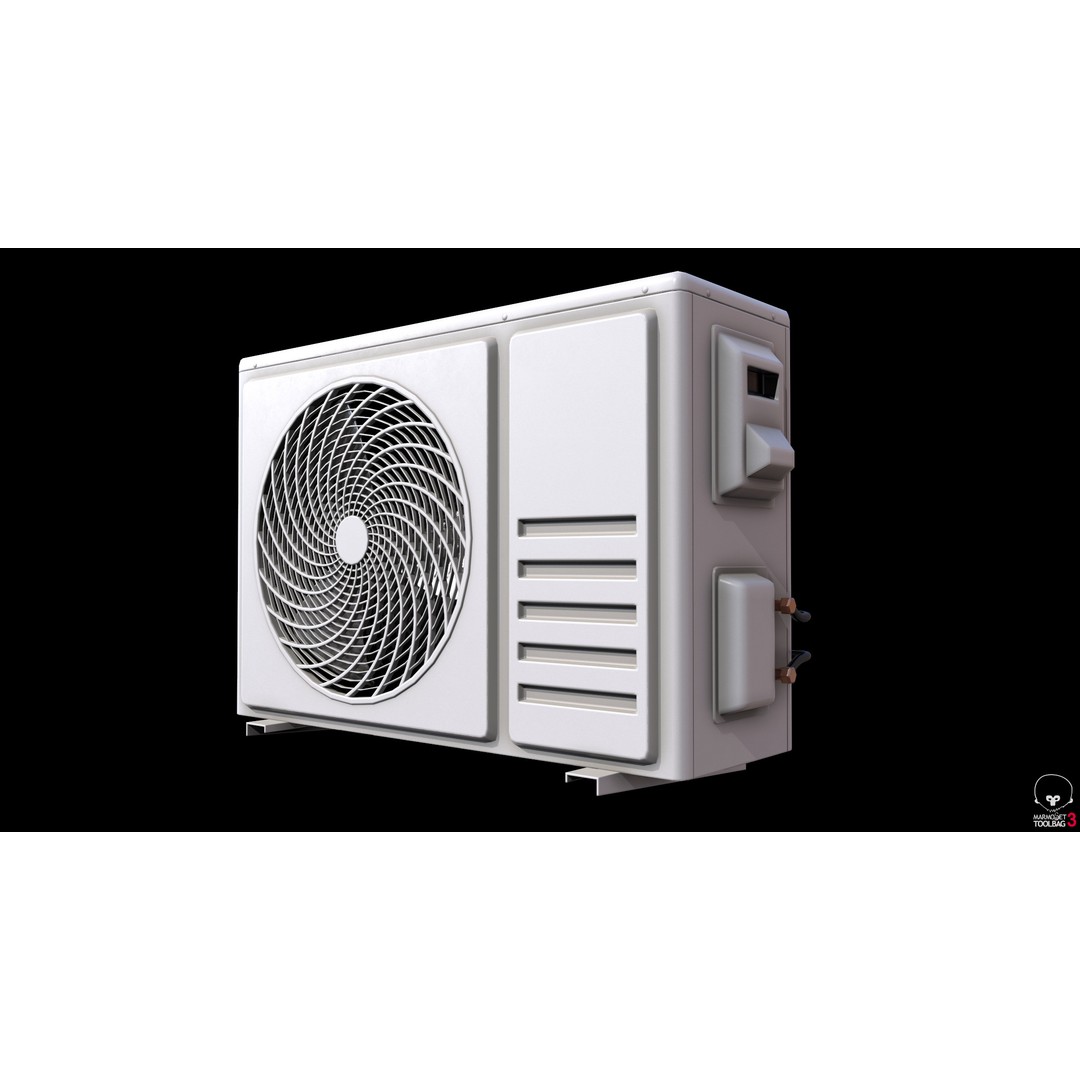 Low Poly Air Conditioner 3D Model – PBR Textures, FBX, OBJ - View 10
