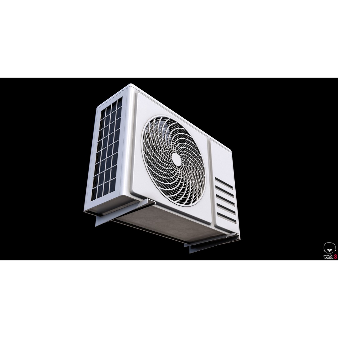 Low Poly Air Conditioner 3D Model – PBR Textures, FBX, OBJ - View 11