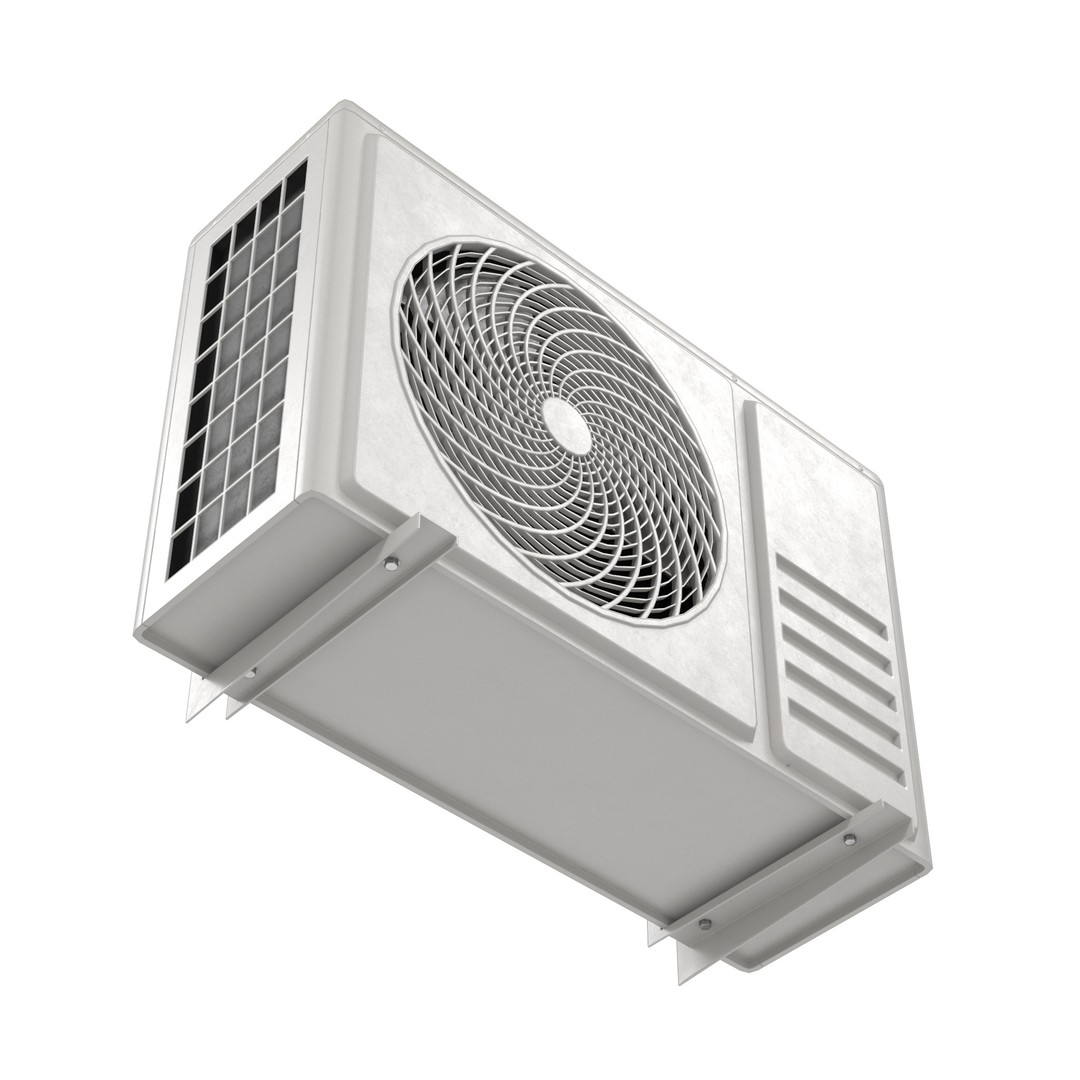 Low Poly Air Conditioner 3D Model – PBR Textures, FBX, OBJ - View 4