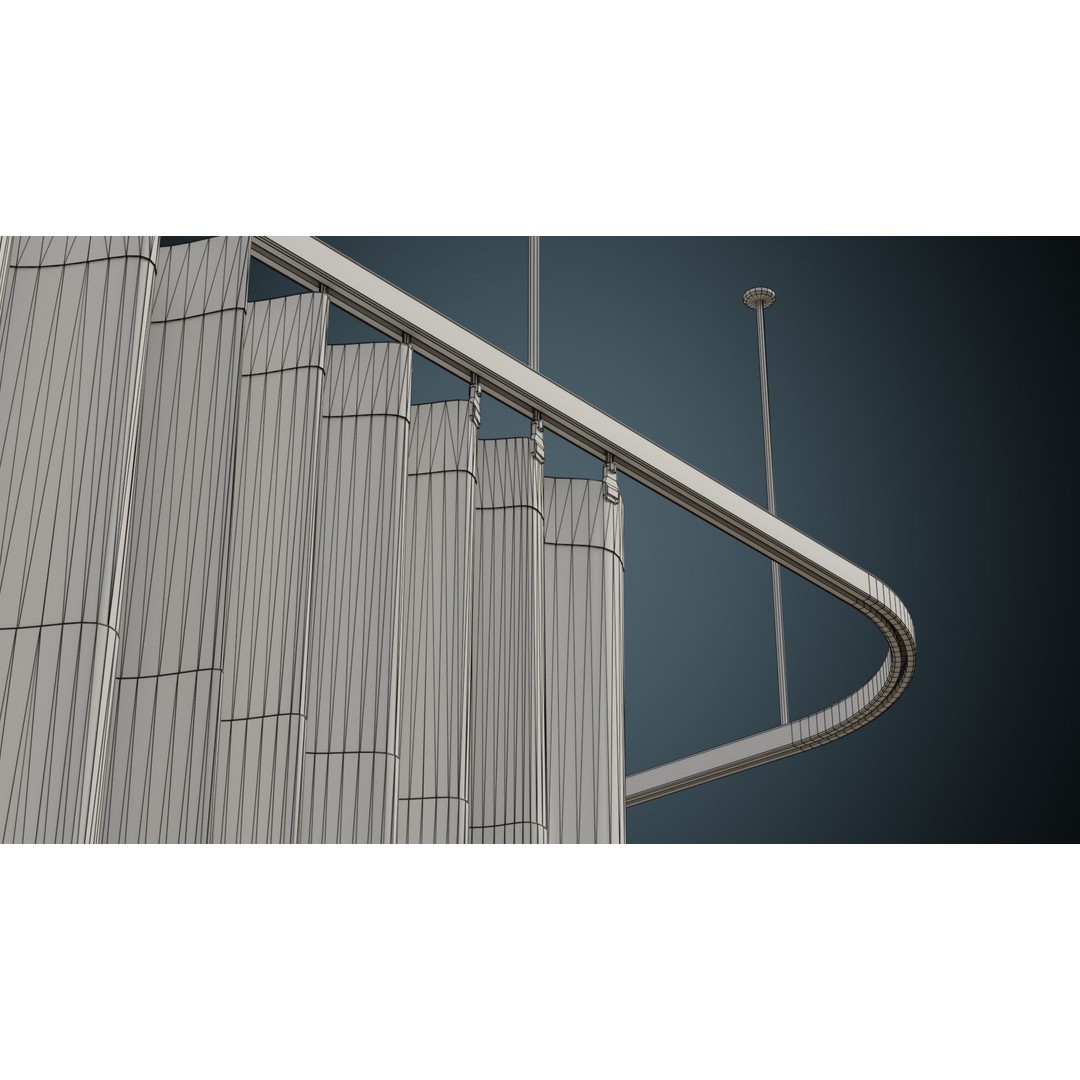 Medical Curtain 3D Model – Low Poly PBR Asset, FBX, OBJ - View 10