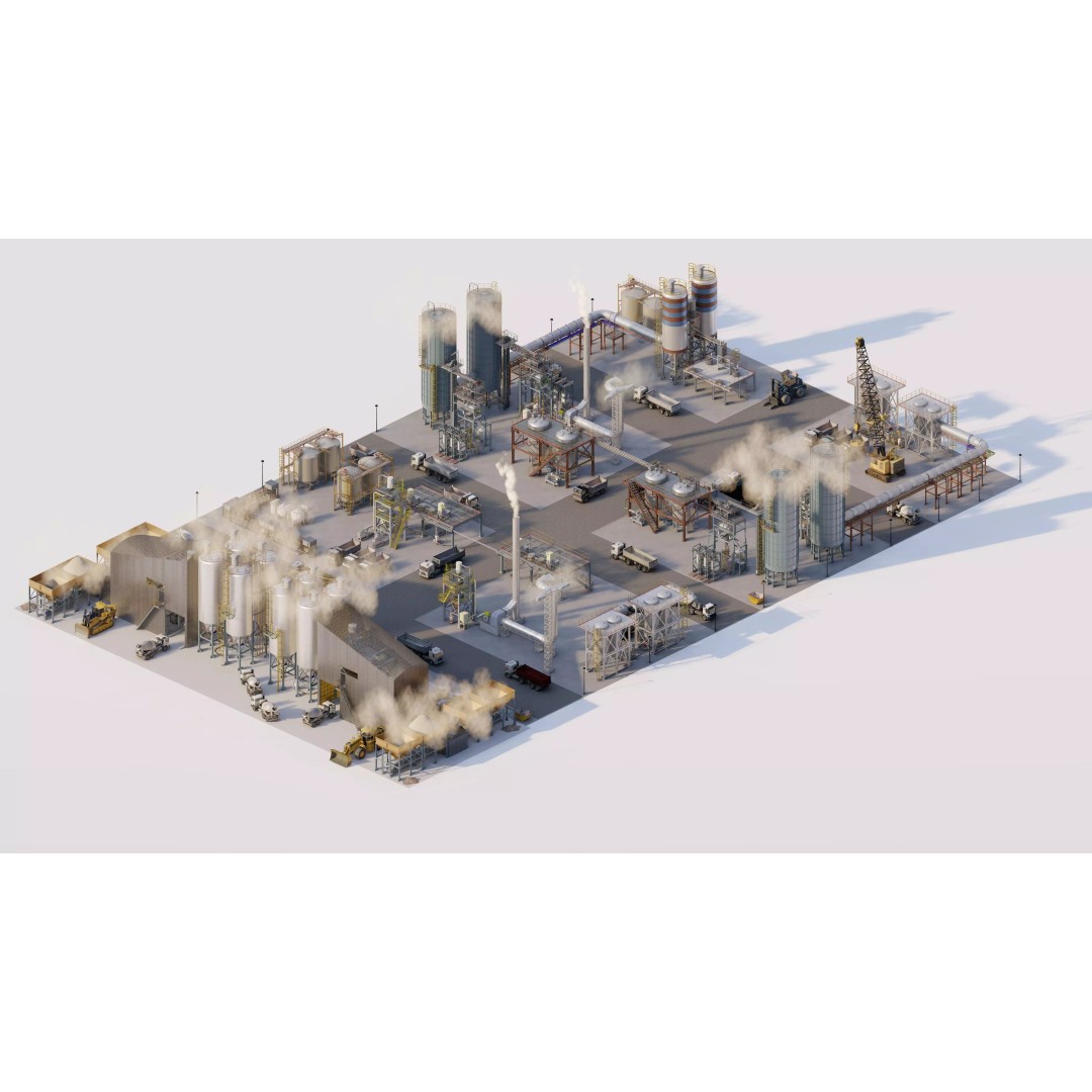 Industrial Factory 3D Model – High Poly Game Asset, FBX, OBJ, PBR - View 10