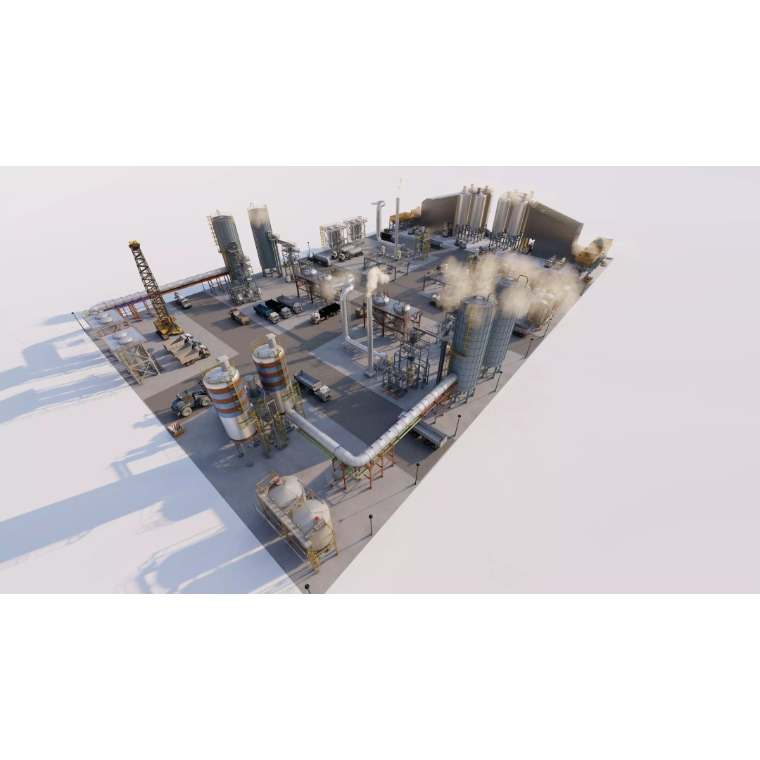 Industrial Factory 3D Model – High Poly Game Asset, FBX, OBJ, PBR - View 11