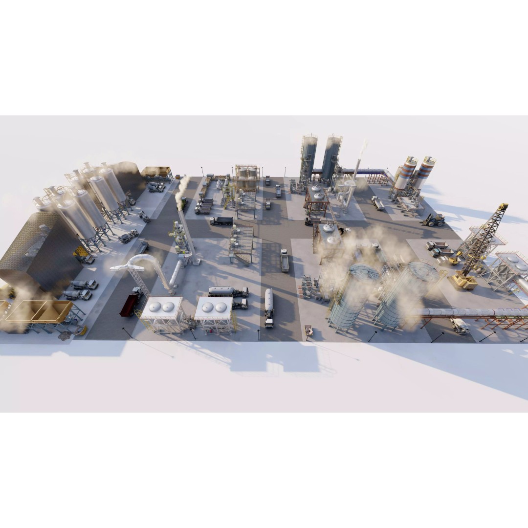 Industrial Factory 3D Model – High Poly Game Asset, FBX, OBJ, PBR - View 12