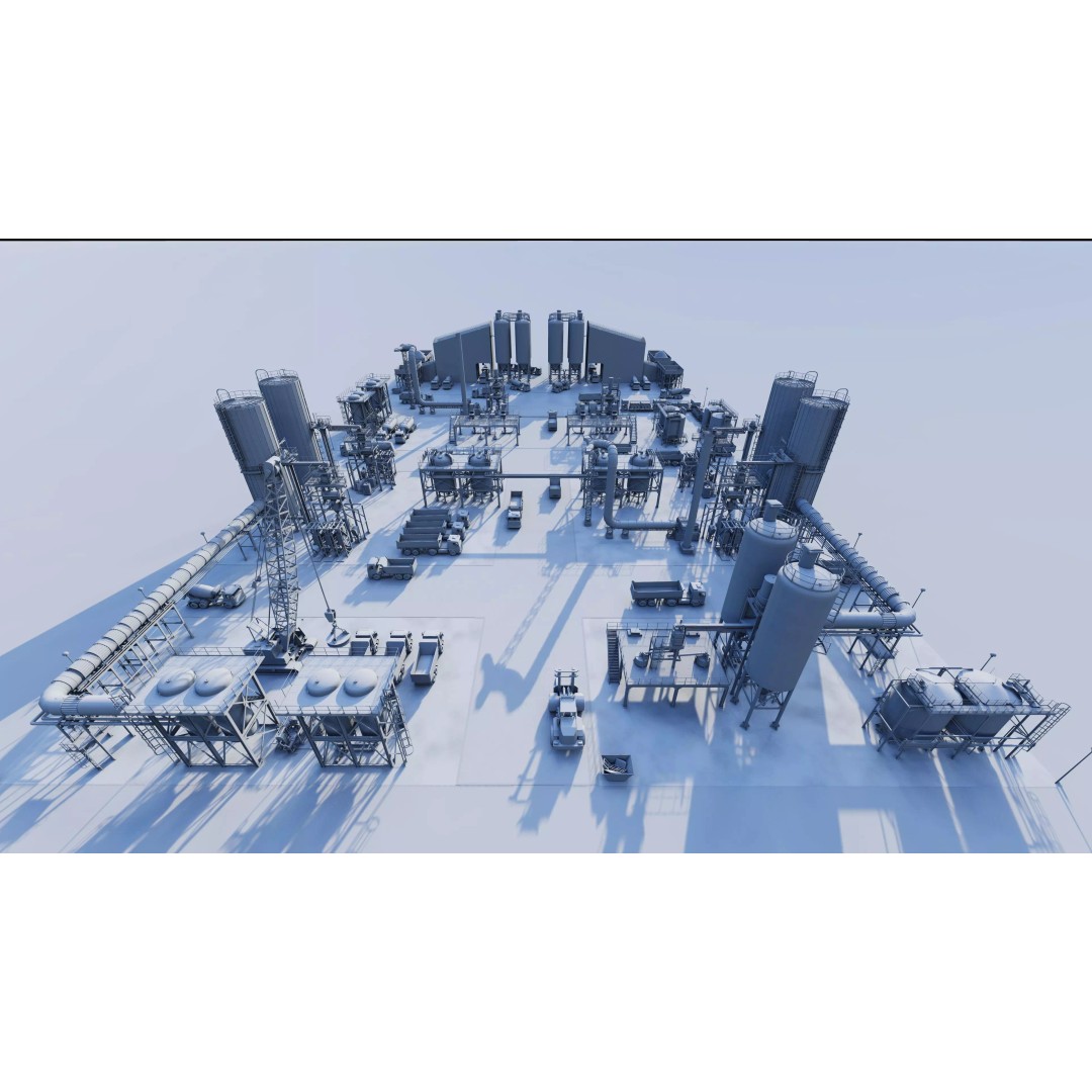 Industrial Factory 3D Model – High Poly Game Asset, FBX, OBJ, PBR - View 18