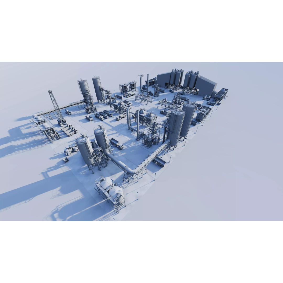 Industrial Factory 3D Model – High Poly Game Asset, FBX, OBJ, PBR - View 19