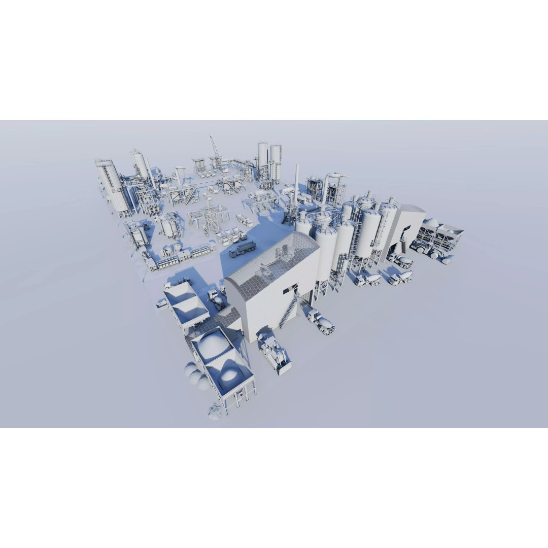 Industrial Factory 3D Model – High Poly Game Asset, FBX, OBJ, PBR - View 21