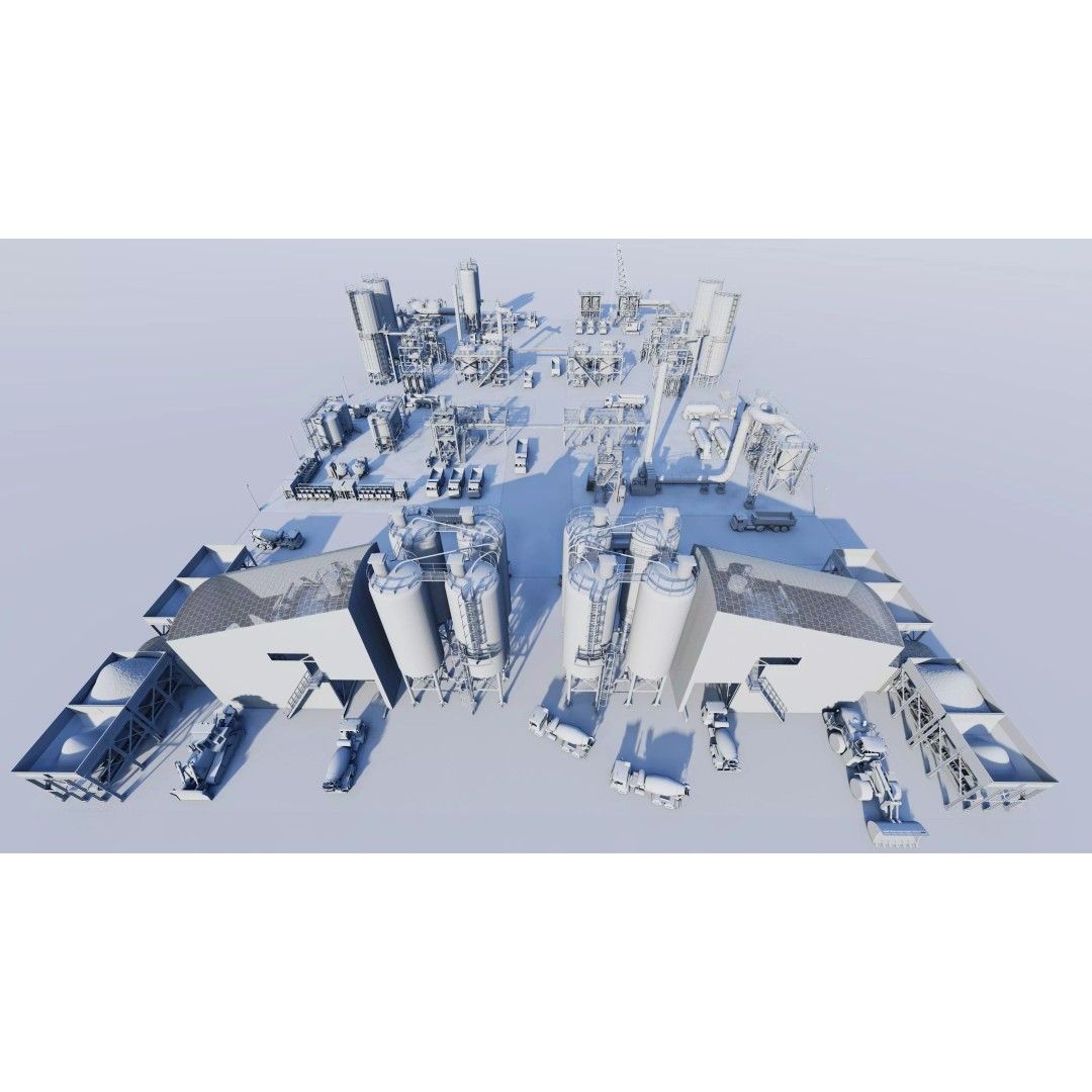 Industrial Factory 3D Model – High Poly Game Asset, FBX, OBJ, PBR - View 23