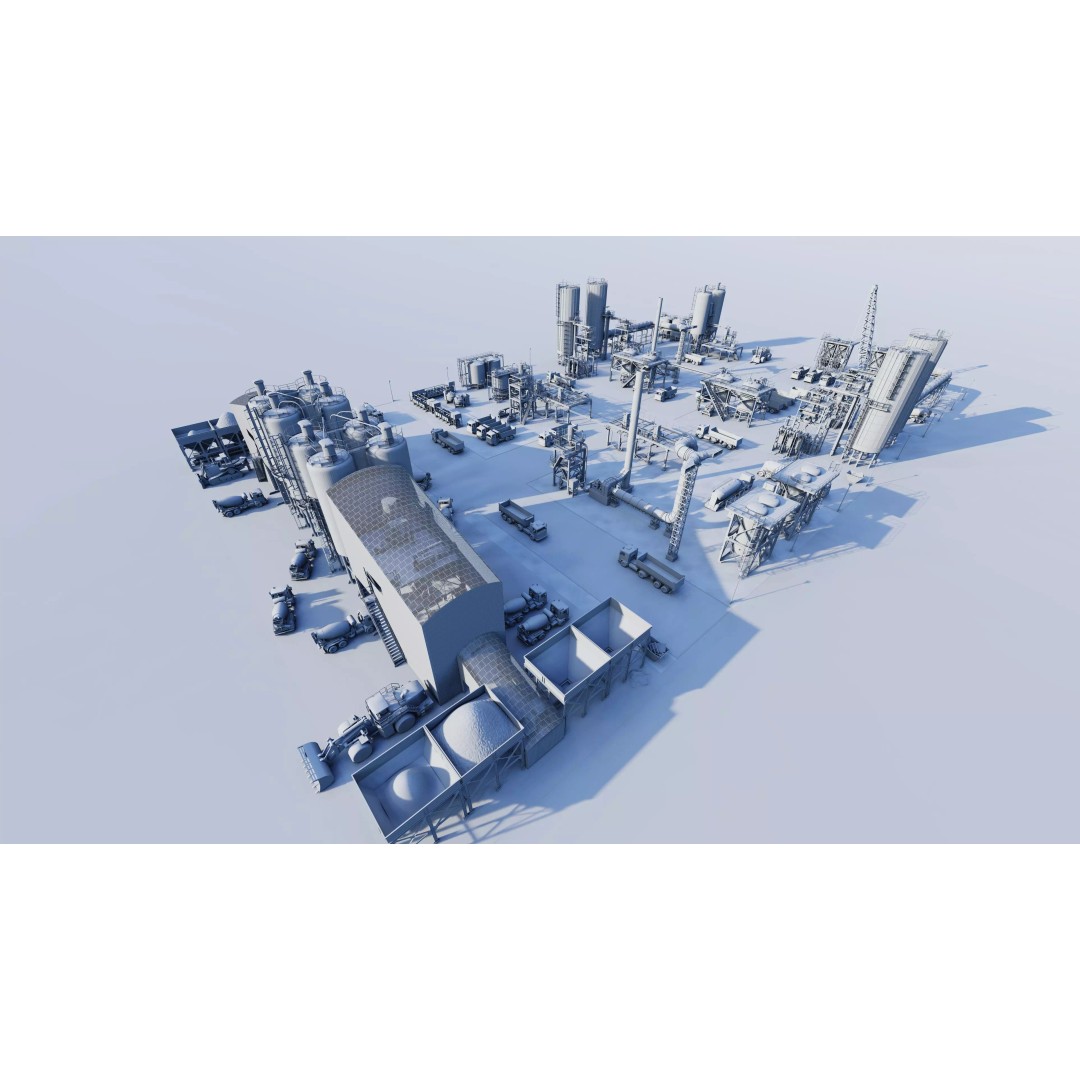 Industrial Factory 3D Model – High Poly Game Asset, FBX, OBJ, PBR - View 24