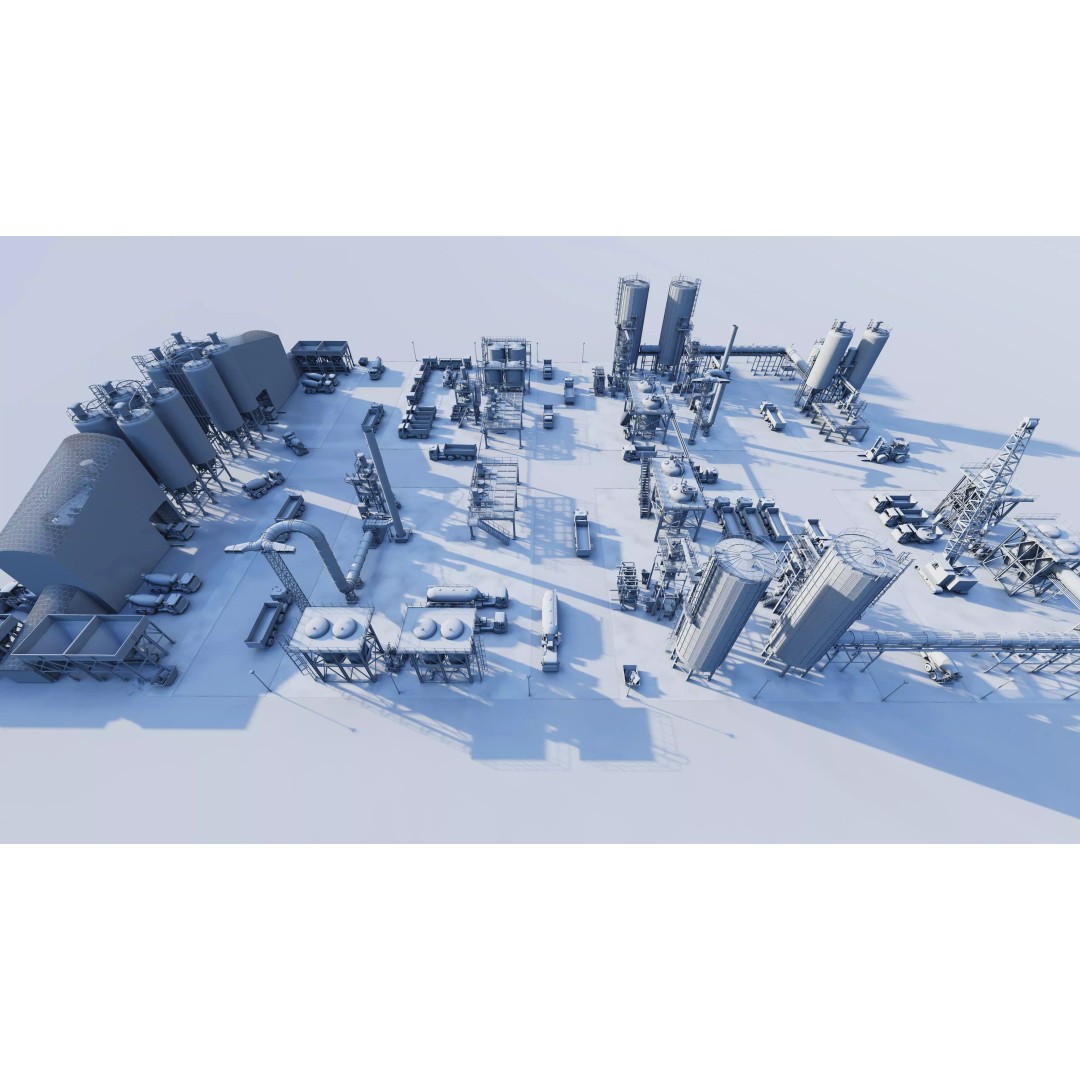 Industrial Factory 3D Model – High Poly Game Asset, FBX, OBJ, PBR - View 25