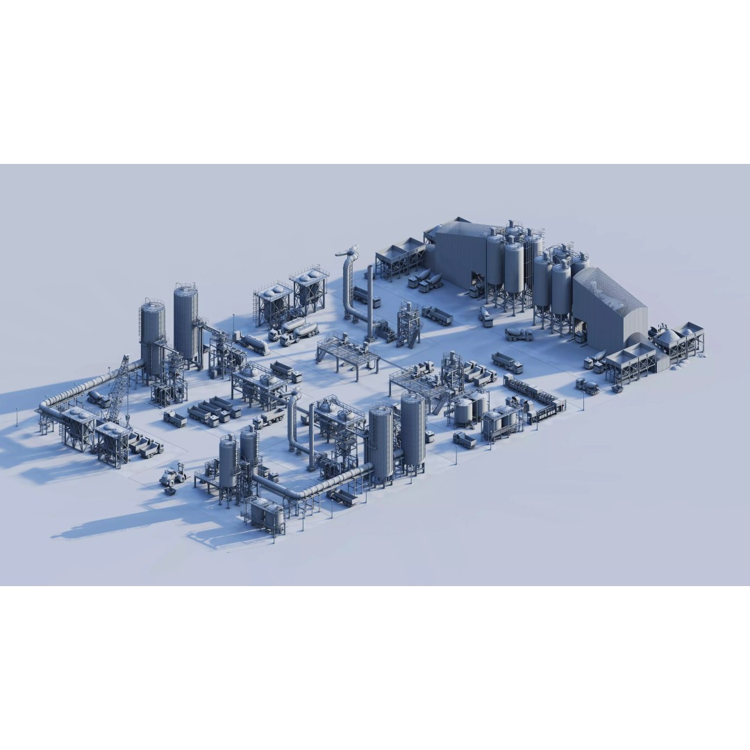 Industrial Factory 3D Model – High Poly Game Asset, FBX, OBJ, PBR - View 28