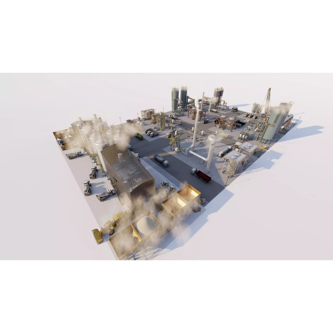 Industrial Factory 3D Model – High Poly Game Asset, FBX, OBJ, PBR - View 5