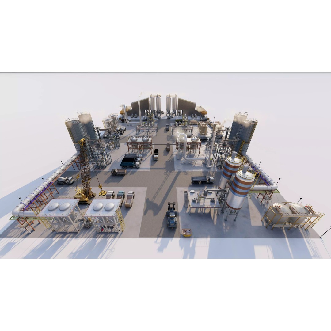 Industrial Factory 3D Model – High Poly Game Asset, FBX, OBJ, PBR - View 8