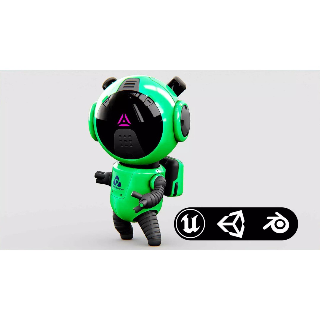 Toon Bot Echo 3D Model – Rigged Character for Unreal Engine & Unity - View 2