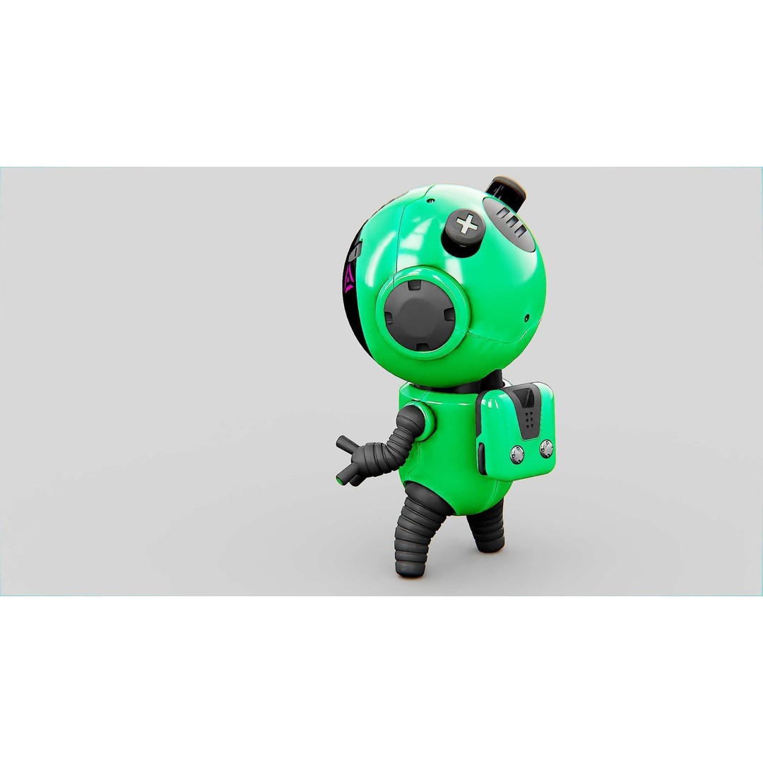 Toon Bot Echo 3D Model – Rigged Character for Unreal Engine & Unity - View 31