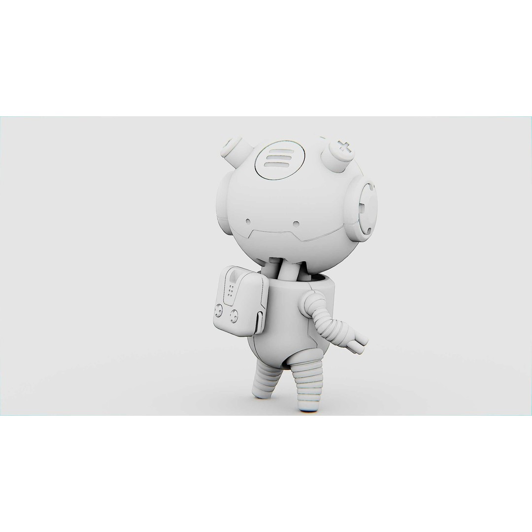 Toon Bot Echo 3D Model – Rigged Character for Unreal Engine & Unity - View 34