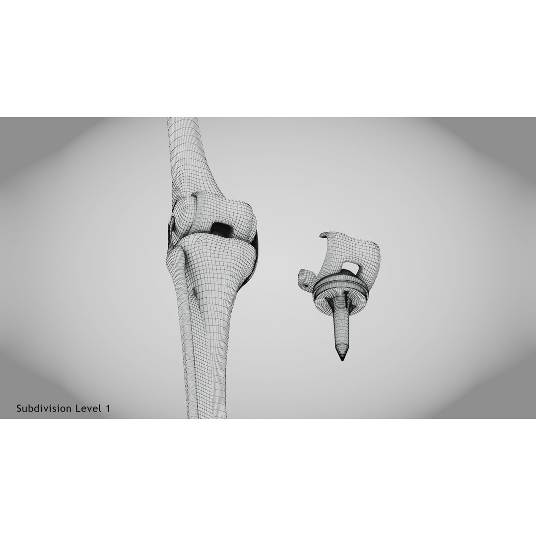 Knee Implant 3D Model – Low Poly Medical Asset, PBR Textures - View 19