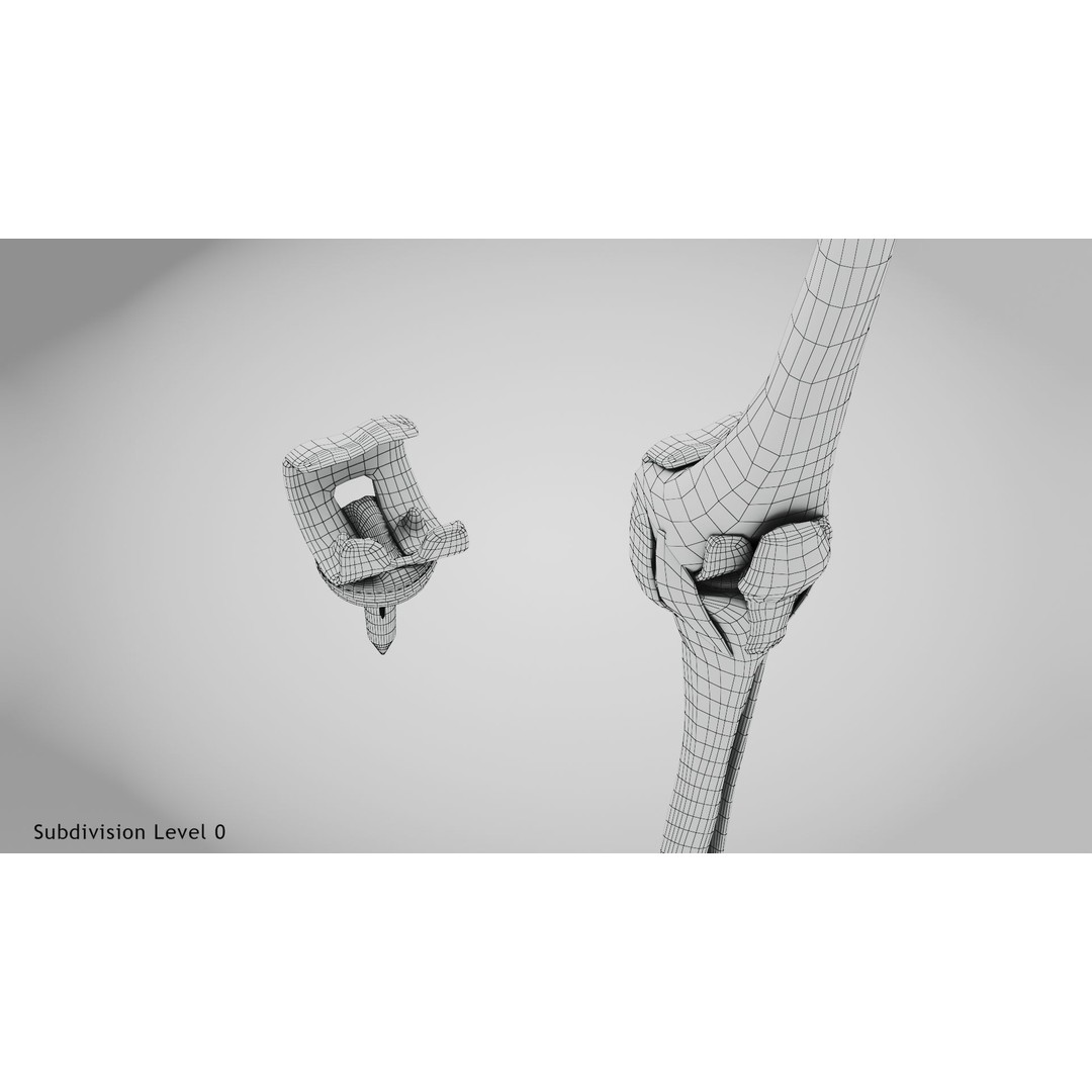 Knee Implant 3D Model – Low Poly Medical Asset, PBR Textures - View 26