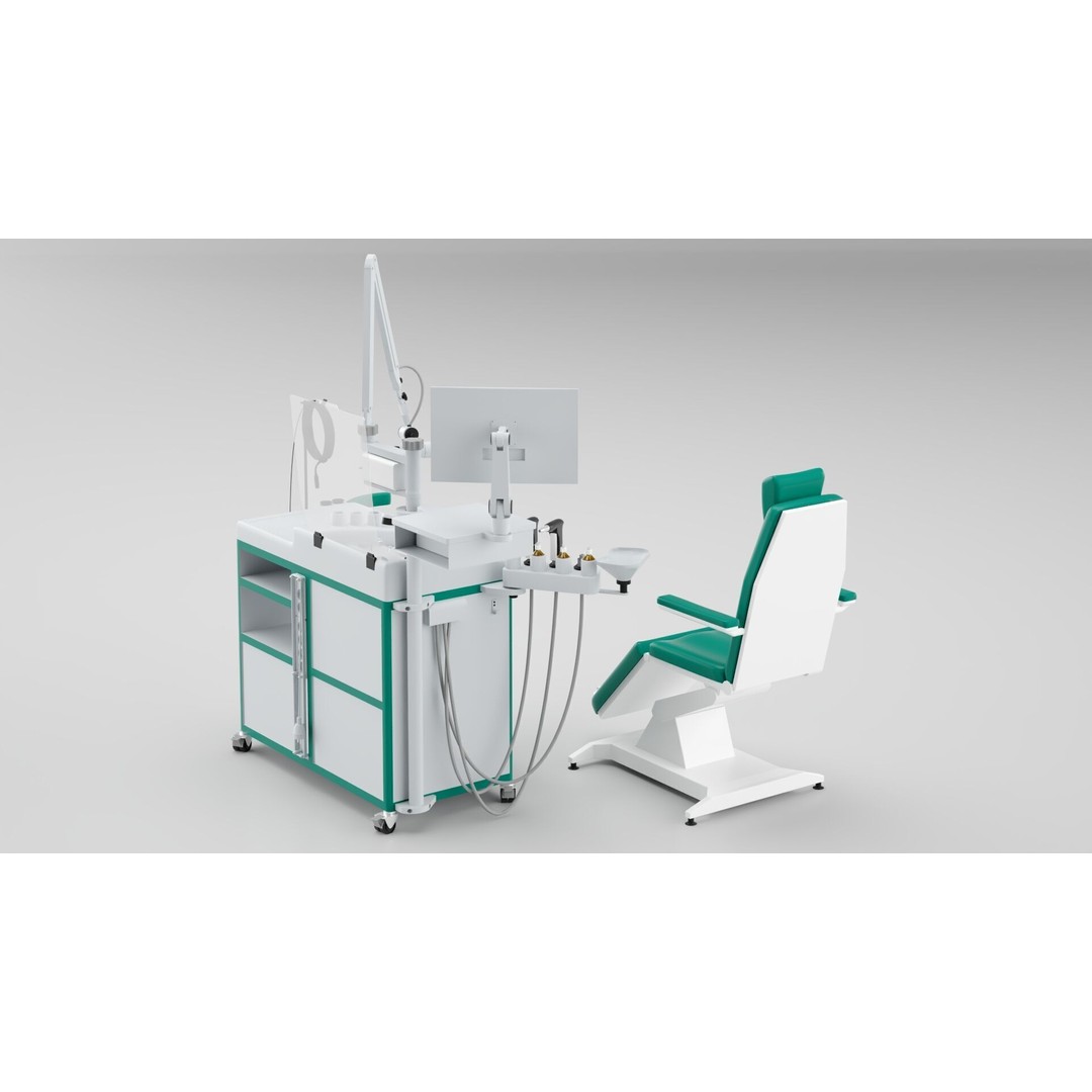 Dentists Workplace 3D Model – Modern Office Interior with PBR Textures - View 12