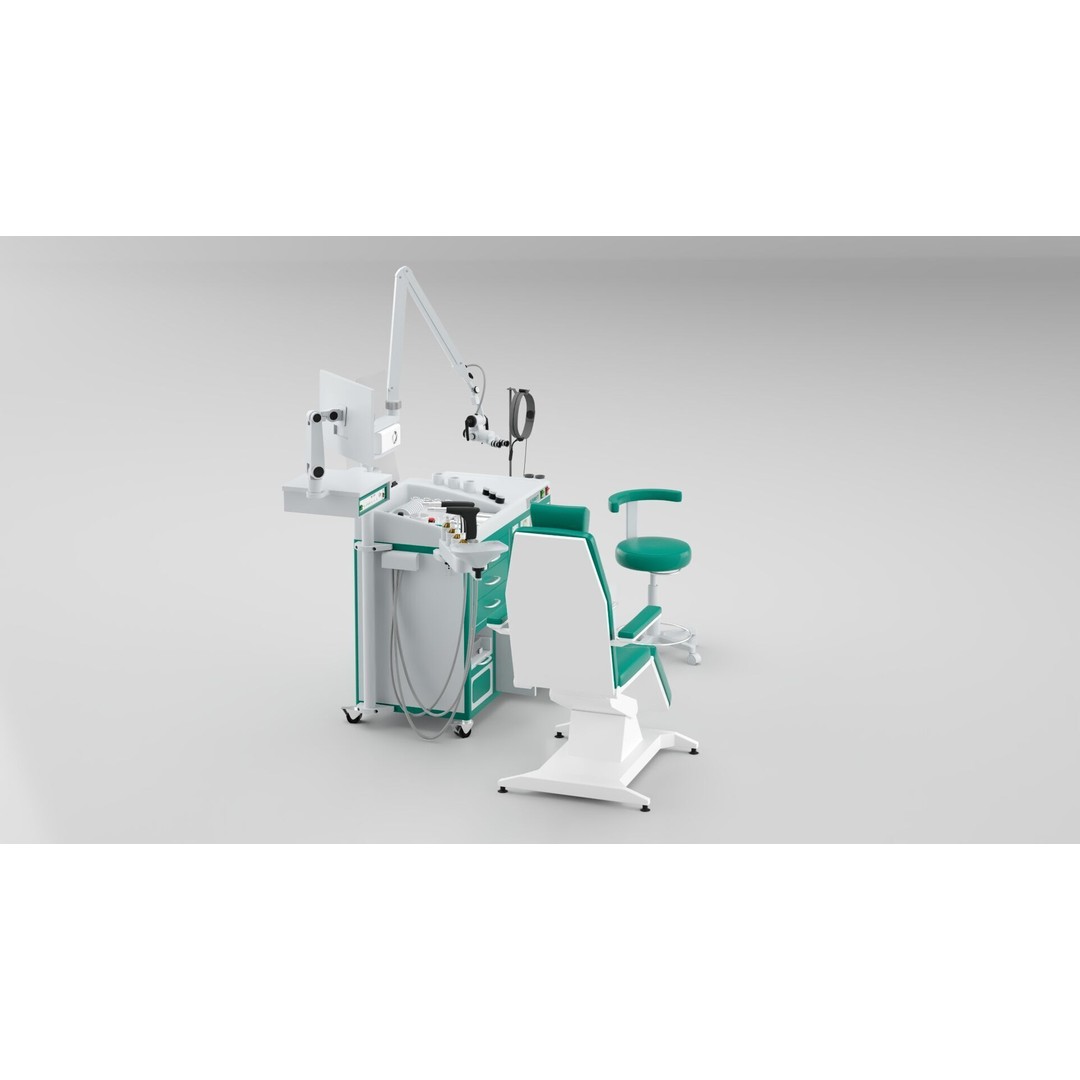 Dentists Workplace 3D Model – Modern Office Interior with PBR Textures - View 3