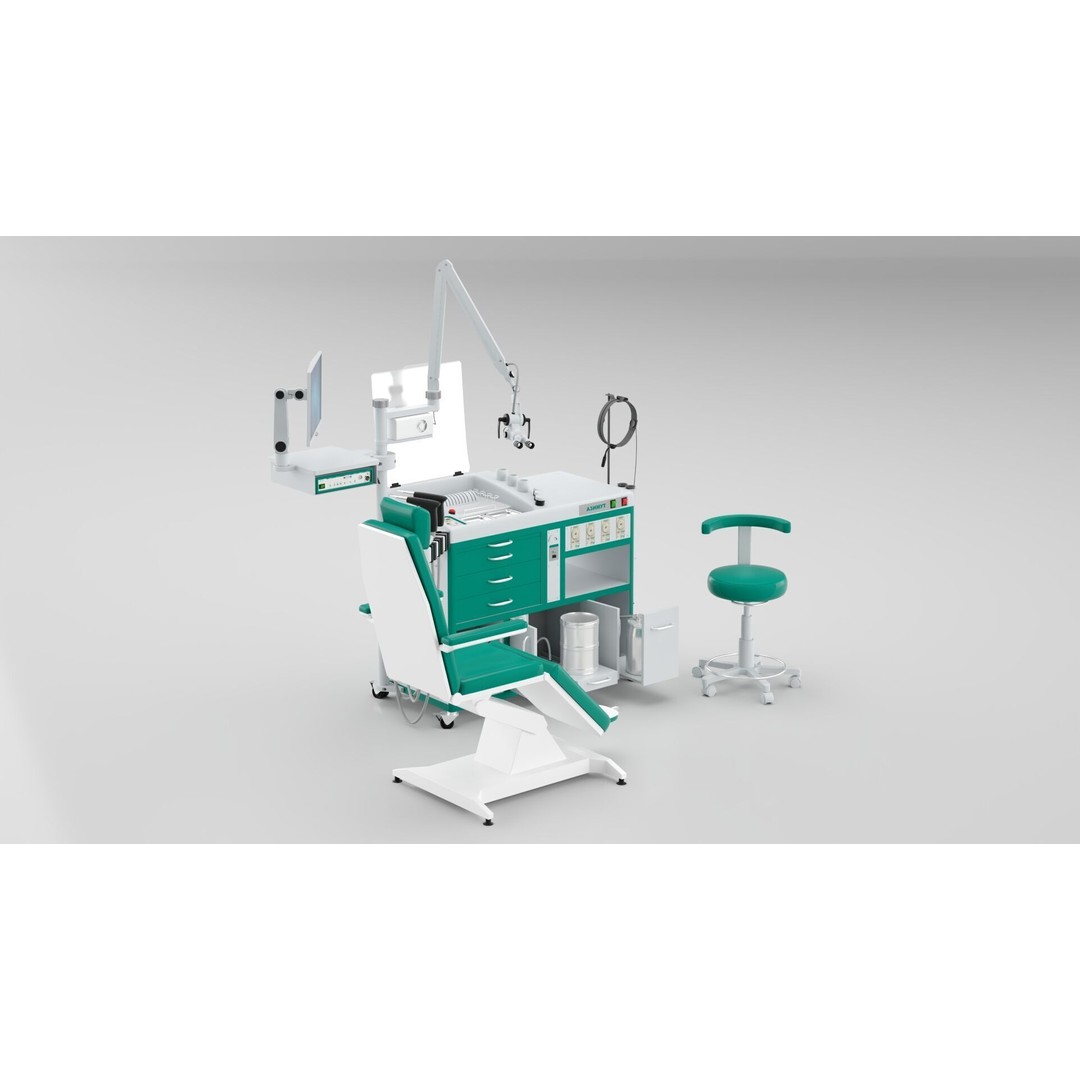 Dentists Workplace 3D Model – Modern Office Interior with PBR Textures - View 4