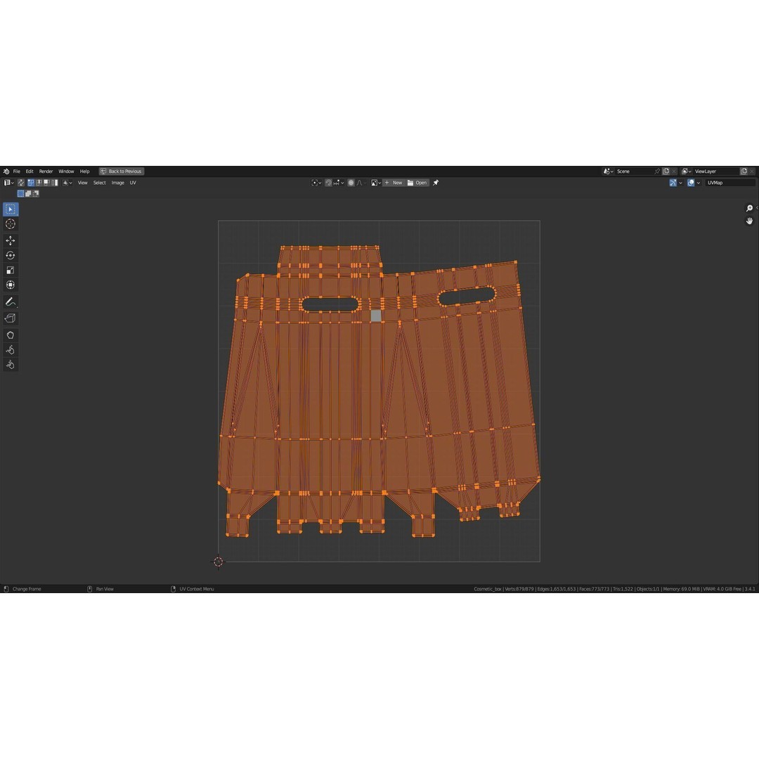 Empty Cosmetics Box 3D Model – Low Poly, Blender, FBX, Game Ready