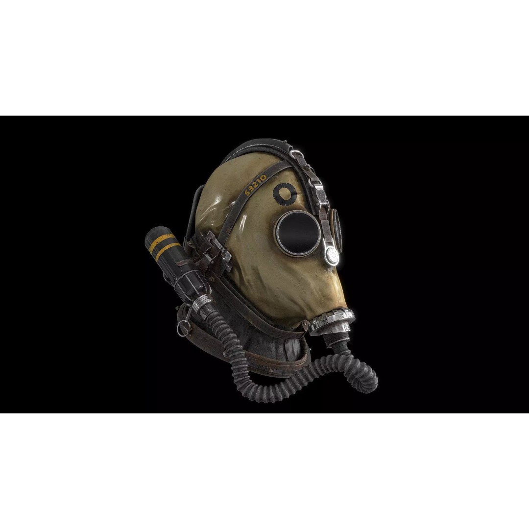 Postapocalyptic Gas Mask 3D Model – Low Poly PBR Game Asset, FBX - View 10