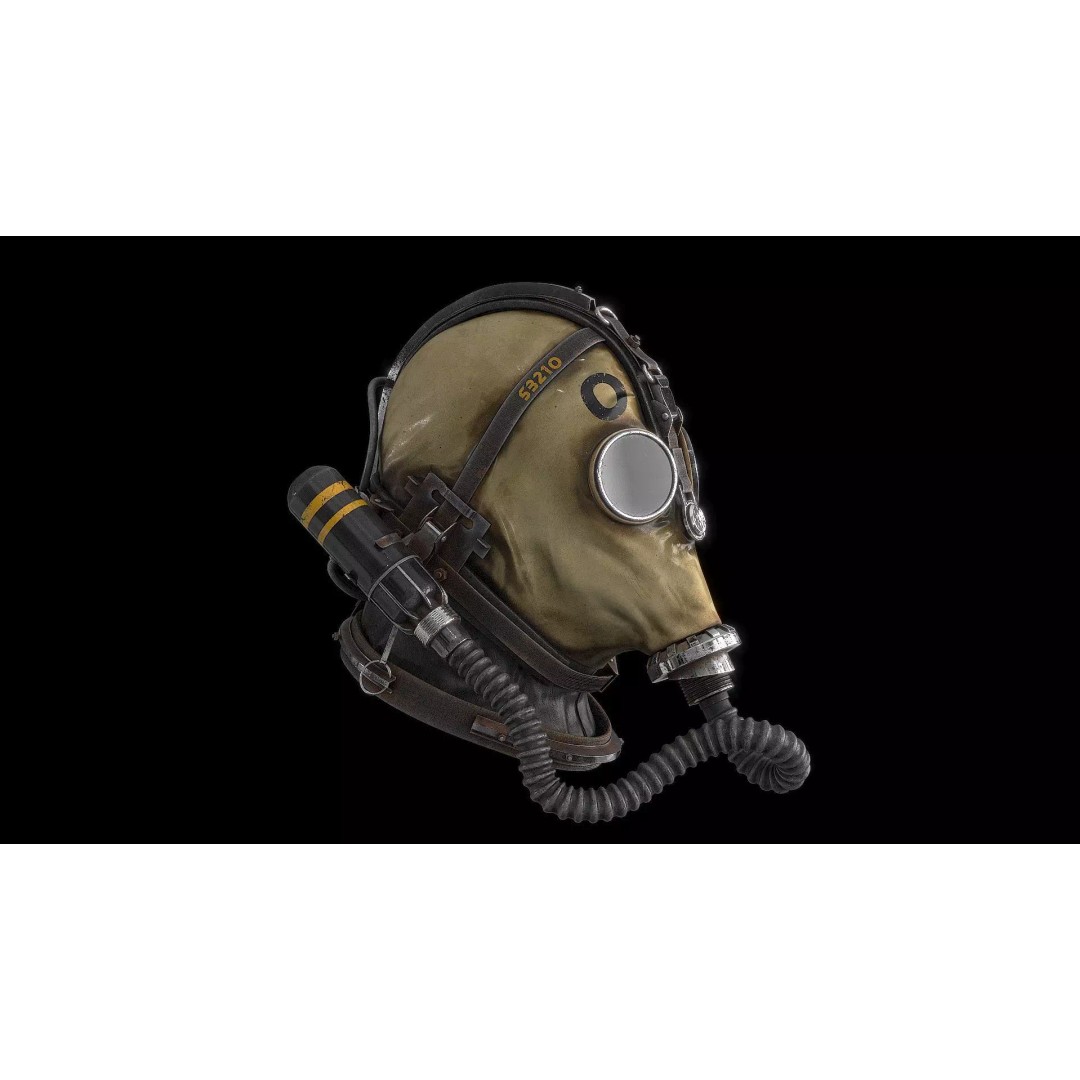 Postapocalyptic Gas Mask 3D Model – Low Poly PBR Game Asset, FBX - View 11
