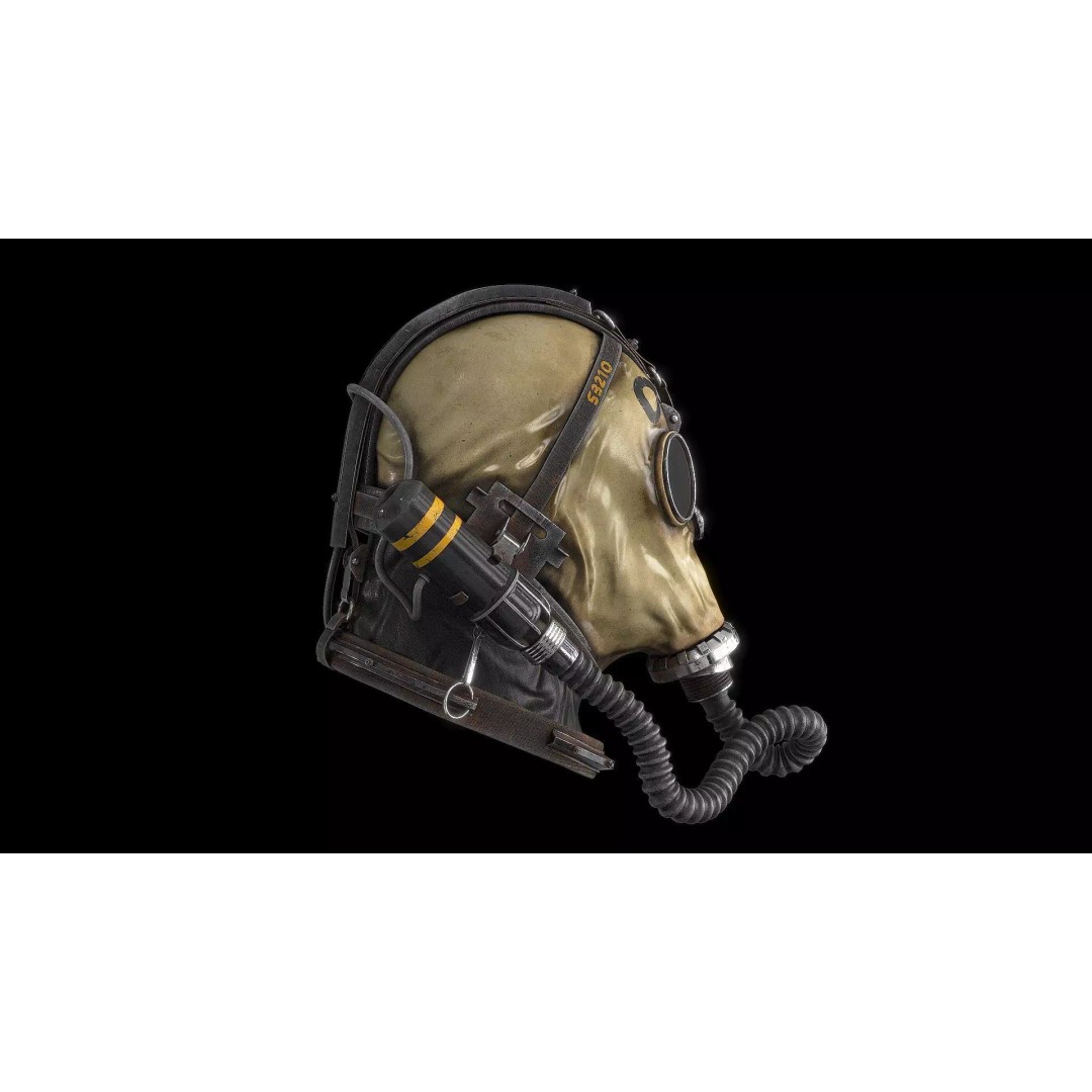 Postapocalyptic Gas Mask 3D Model – Low Poly PBR Game Asset, FBX - View 12