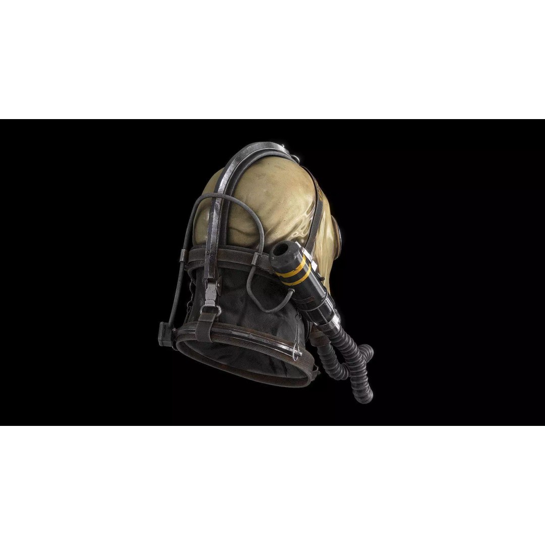 Postapocalyptic Gas Mask 3D Model – Low Poly PBR Game Asset, FBX - View 13