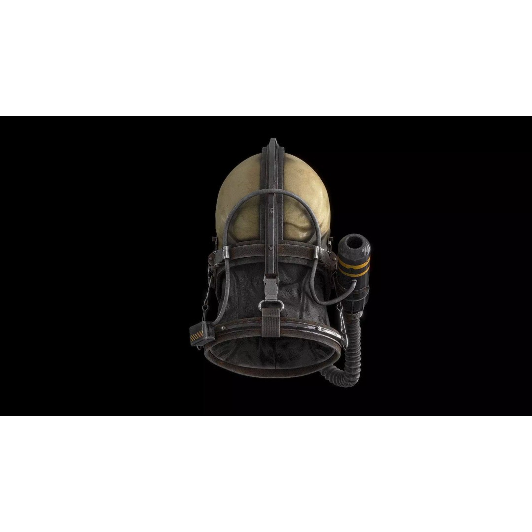 Postapocalyptic Gas Mask 3D Model – Low Poly PBR Game Asset, FBX - View 14