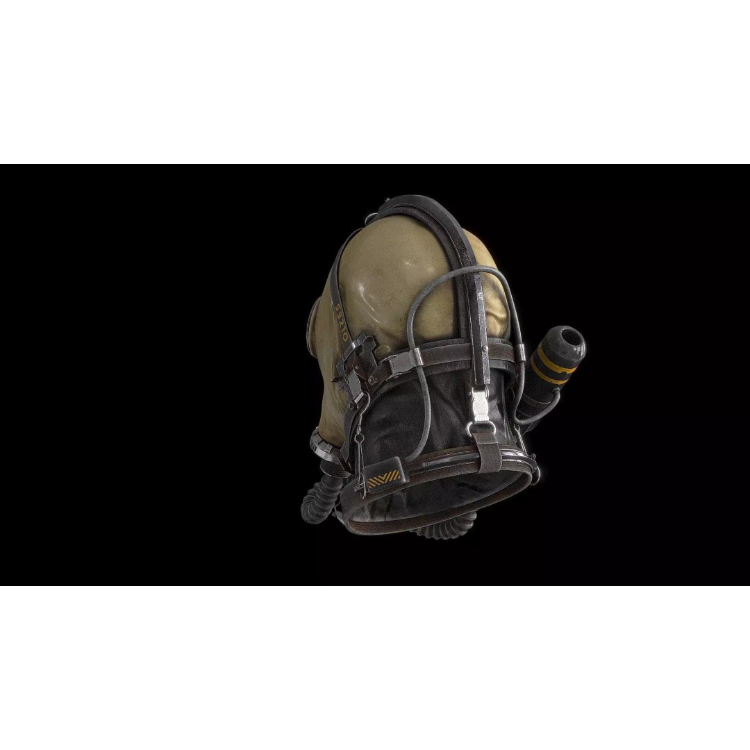 Postapocalyptic Gas Mask 3D Model – Low Poly PBR Game Asset, FBX - View 15