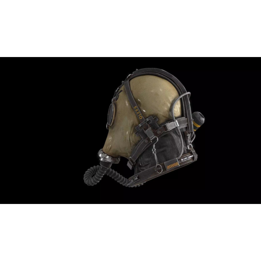 Postapocalyptic Gas Mask 3D Model – Low Poly PBR Game Asset, FBX - View 16
