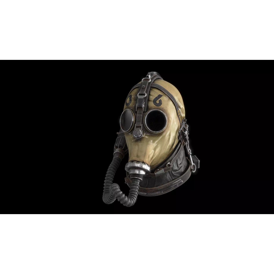 Postapocalyptic Gas Mask 3D Model – Low Poly PBR Game Asset, FBX - View 19