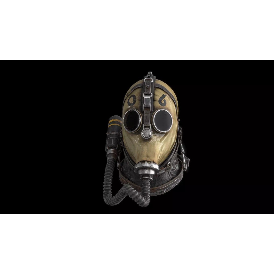 Postapocalyptic Gas Mask 3D Model – Low Poly PBR Game Asset, FBX - View 20