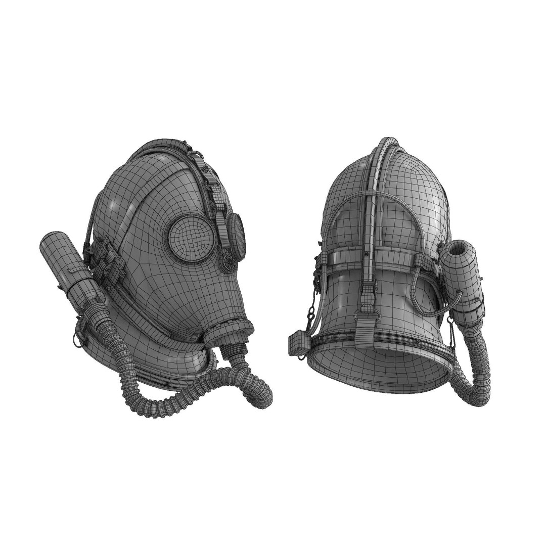 Postapocalyptic Gas Mask 3D Model – Low Poly PBR Game Asset, FBX - View 21