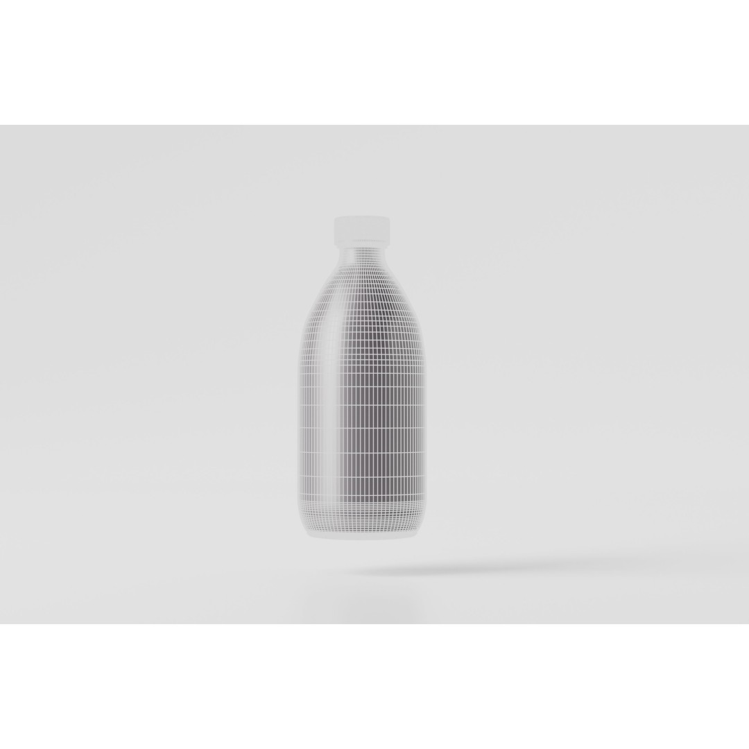 Amber Glass Cosmetic Packaging Bottle 3D Model – Low Poly, FBX, OBJ - View 8