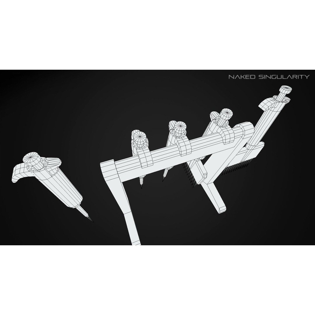 Micropipette 3D Model – Low Poly Laboratory Asset, FBX, PBR