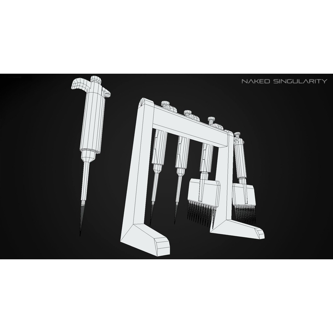 Micropipette 3D Model – Low Poly Laboratory Asset, FBX, PBR - View 10