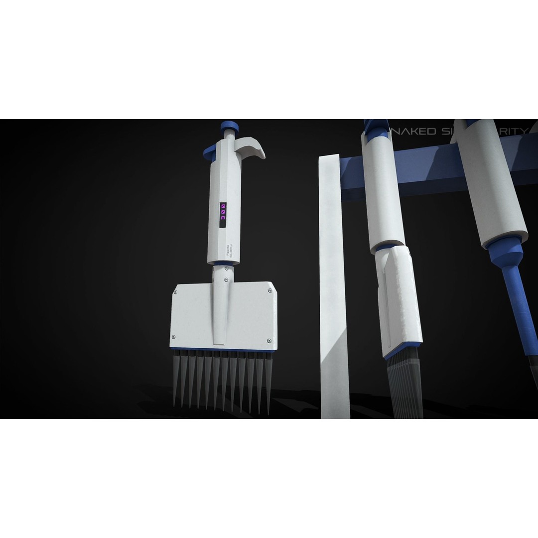 Micropipette 3D Model – Low Poly Laboratory Asset, FBX, PBR - View 5