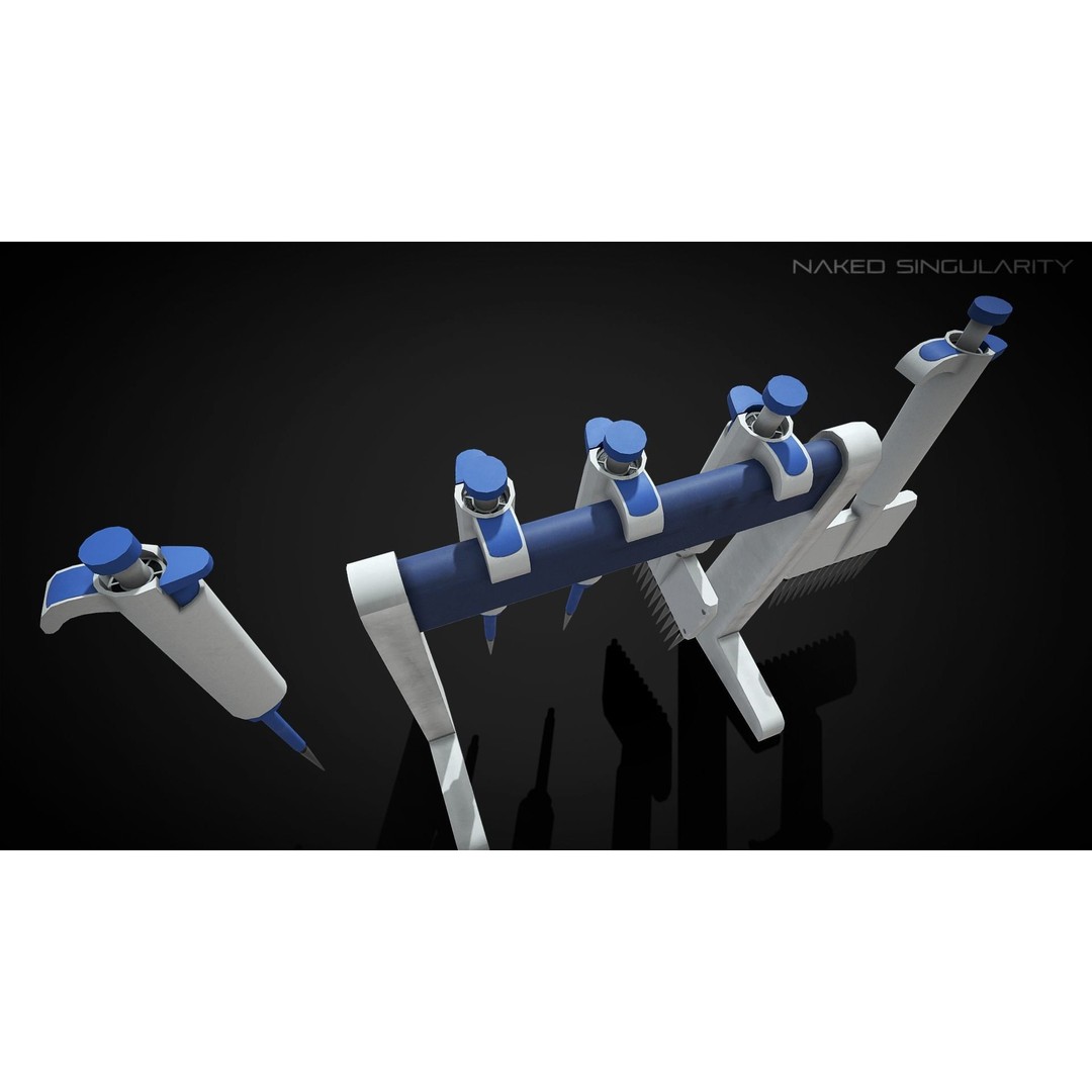 Micropipette 3D Model – Low Poly Laboratory Asset, FBX, PBR - View 8